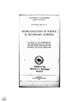 Reorganization of Science in Secondary Schools