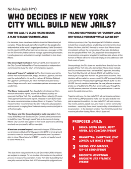 Who Decides If New York City Will Build New Jails?