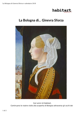 La Bologna Di... Ginevra Sforza