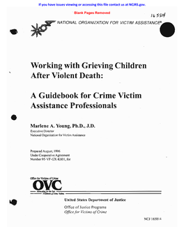 Working with Grieving Children After Violent Death: a Guidebook for Crime Victim Assistance Professionals