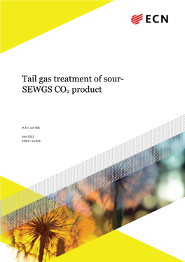 Tail Gas Treatment of Sour- SEWGS CO2 Product