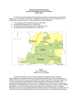 2018 Stormwater Monitoring Plan Unincorporated Shelby County, Tennessee May 1, 2018