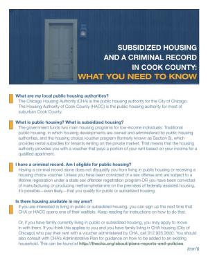 Subsidized Housing and a Criminal Record in Cook County: What You Need to Know