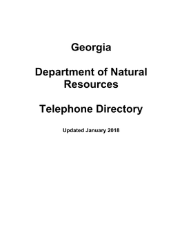 Georgia Department of Natural Resources - Table of Contents