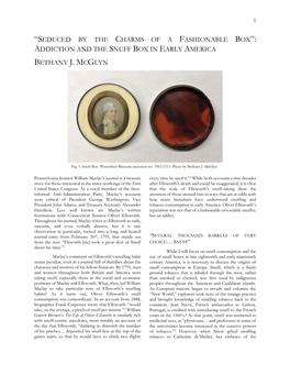 Addiction and the Snuff Box in Early America Bethany J