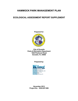 Hammock Park Management Plan
