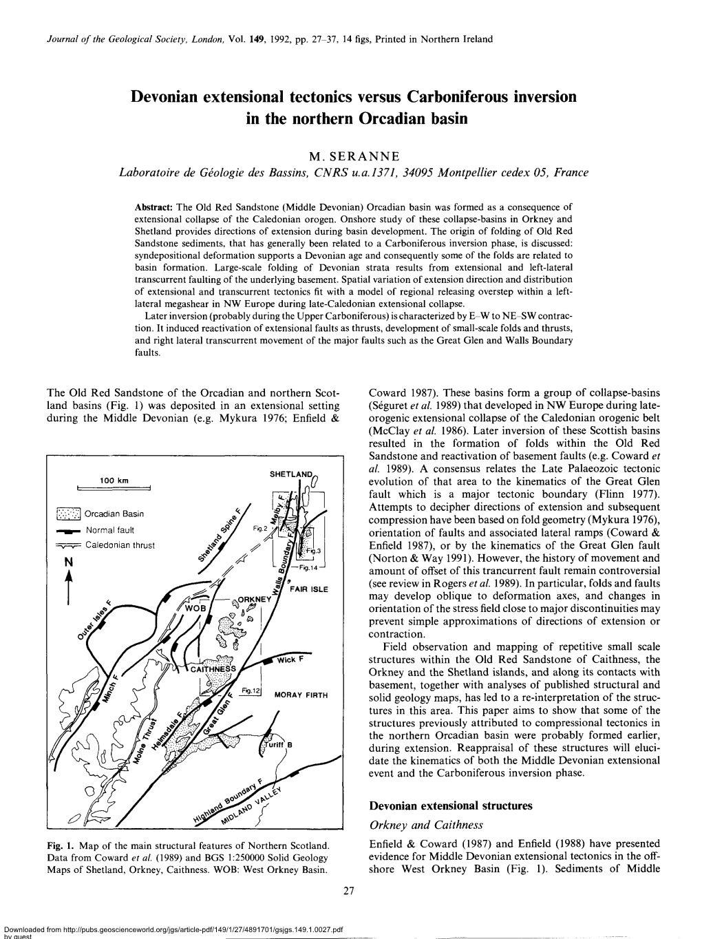 Devonian Extensional Tectonics Versus Carboniferous Inversion in the Northern Orcadian Basin