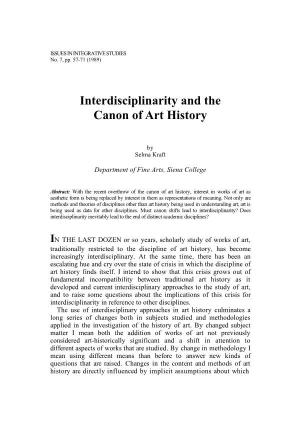 Interdisciplinarity and the Canon of Art History