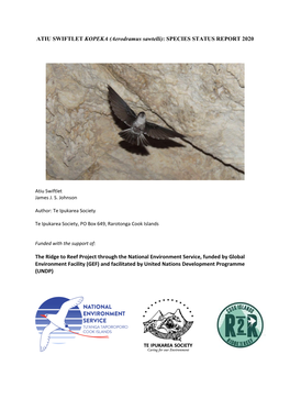 ATIU SWIFTLET KOPEKA (Aerodramus Sawtelli): SPECIES STATUS REPORT 2020