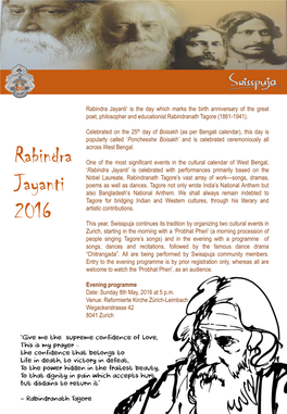 Rabindra Jayanti 2016