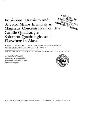 Equivalent Uranium and Selected Minor Elements in "%~G,-'Q@ Ca~T