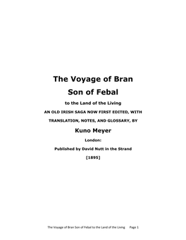 The Voyage of Bran Son of Febal