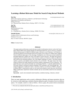 Learning a Robust Relevance Model for Search Using Kernel Methods