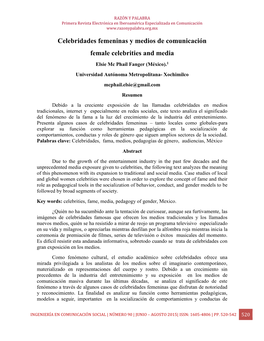 Celebridades Femeninas Y Medios De Comunicación Female Celebrities