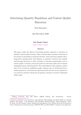 Advertising Quantity Regulation and Content Quality Distortion