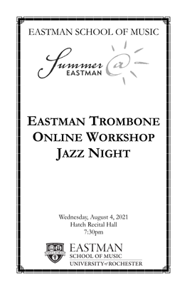 Eastman Trombone Online Workshop Jazz Night