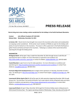 PNSAA Press Release
