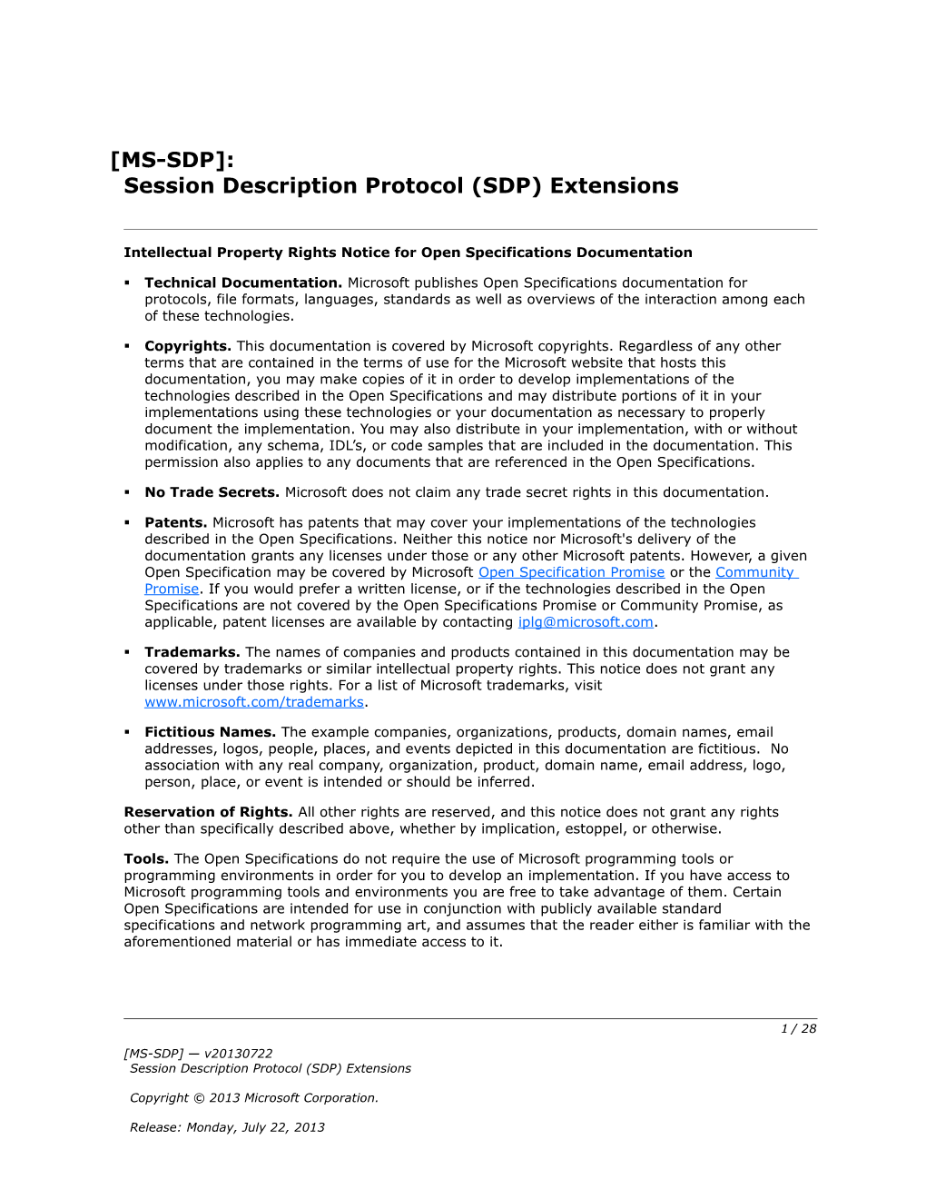 Intellectual Property Rights Notice for Open Specifications Documentation s96