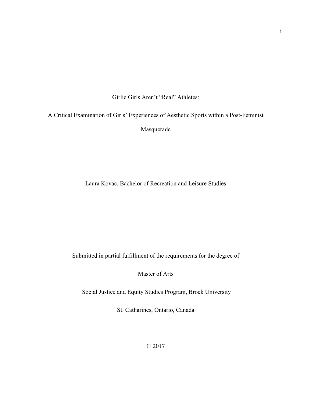 I Girlie Girls Aren't “Real” Athletes: a Critical Examination of Girls' Experiences of Aesthetic Sports Within a Post-F