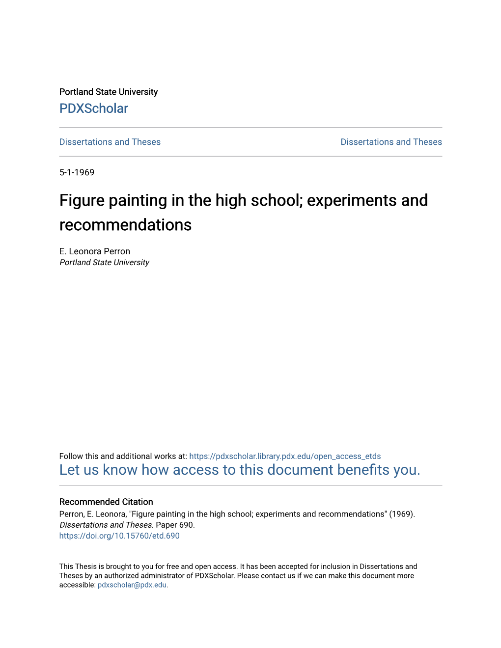 Figure Painting in the High School; Experiments and Recommendations