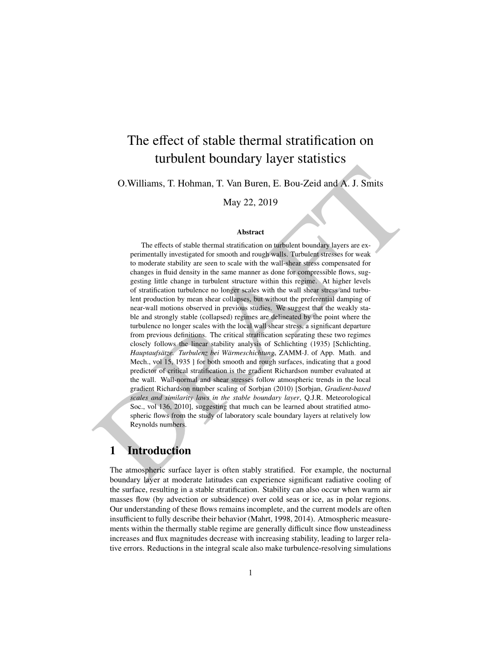 The Effect of Stable Thermal Stratification on Turbulent Boundary