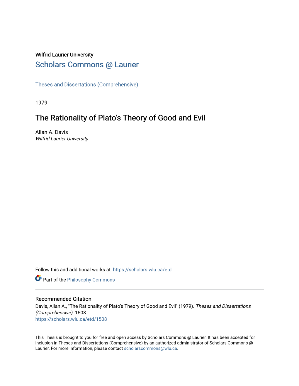 The Rationality of Plato's Theory of Good and Evil