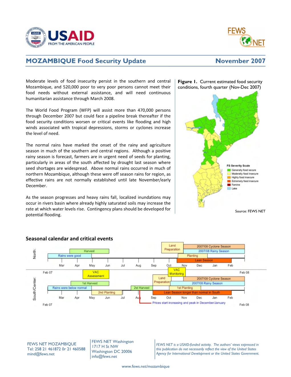 MOZAMBIQUE Food Security Update November 2007