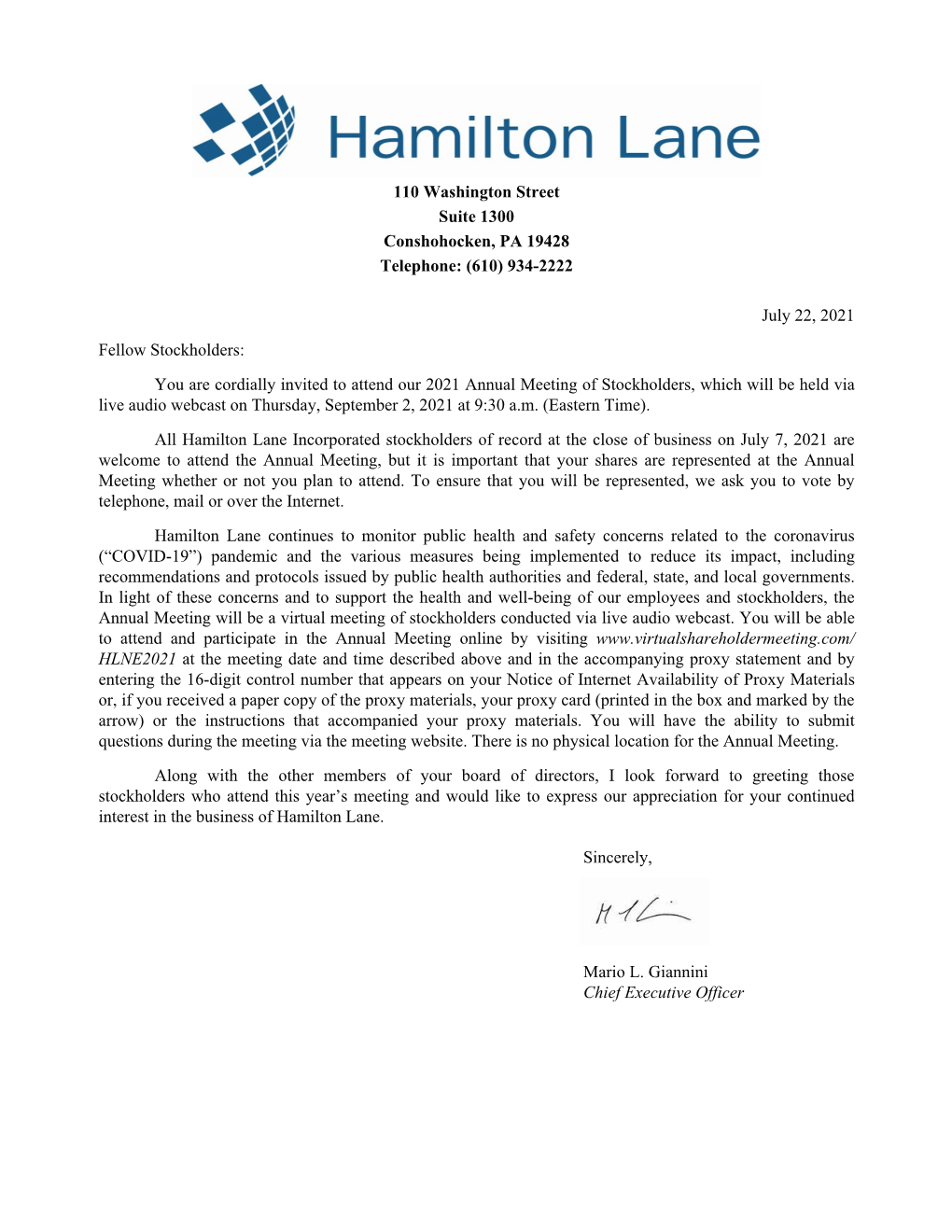 Hamilton Lane Incorporated Nps 2021 V3