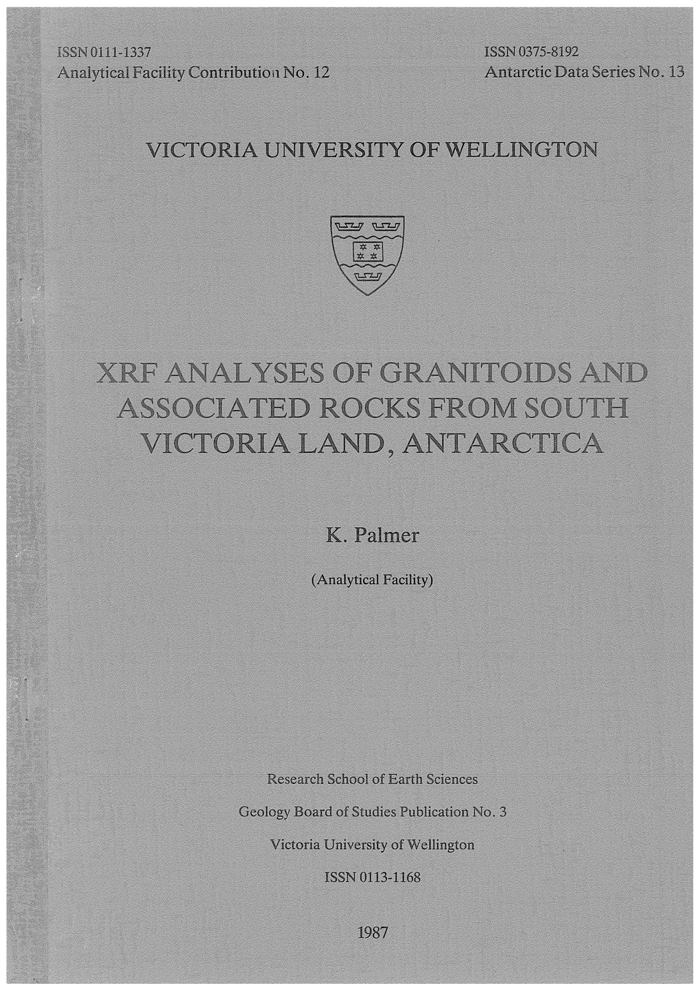 Xrf Analyses of Granitoids and Associated