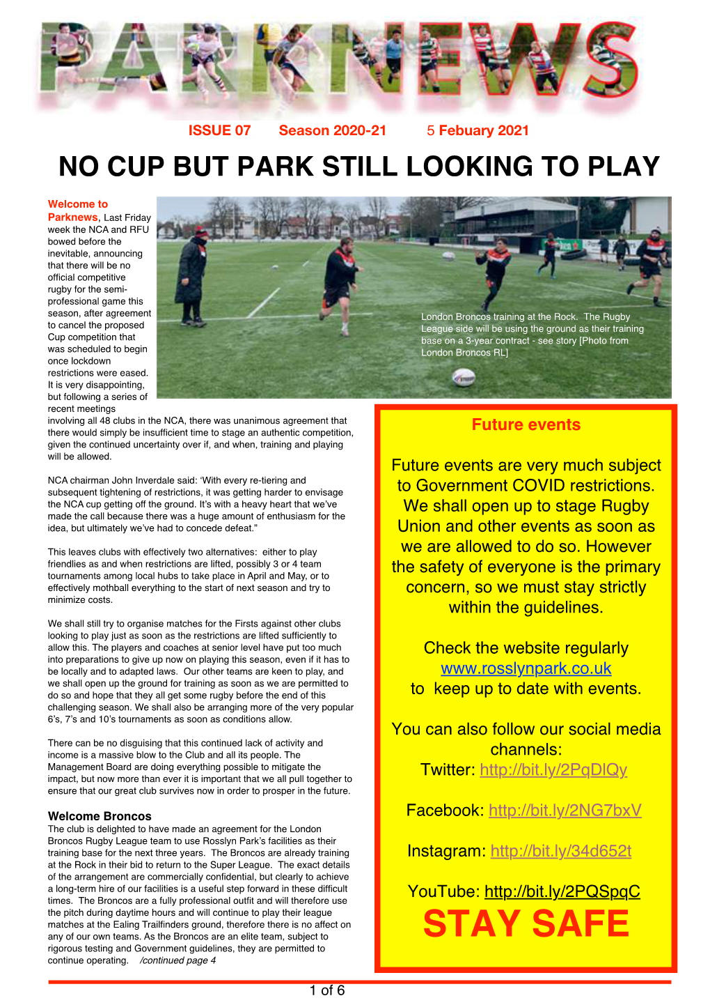 Parknews 5 February 2021 Online Here