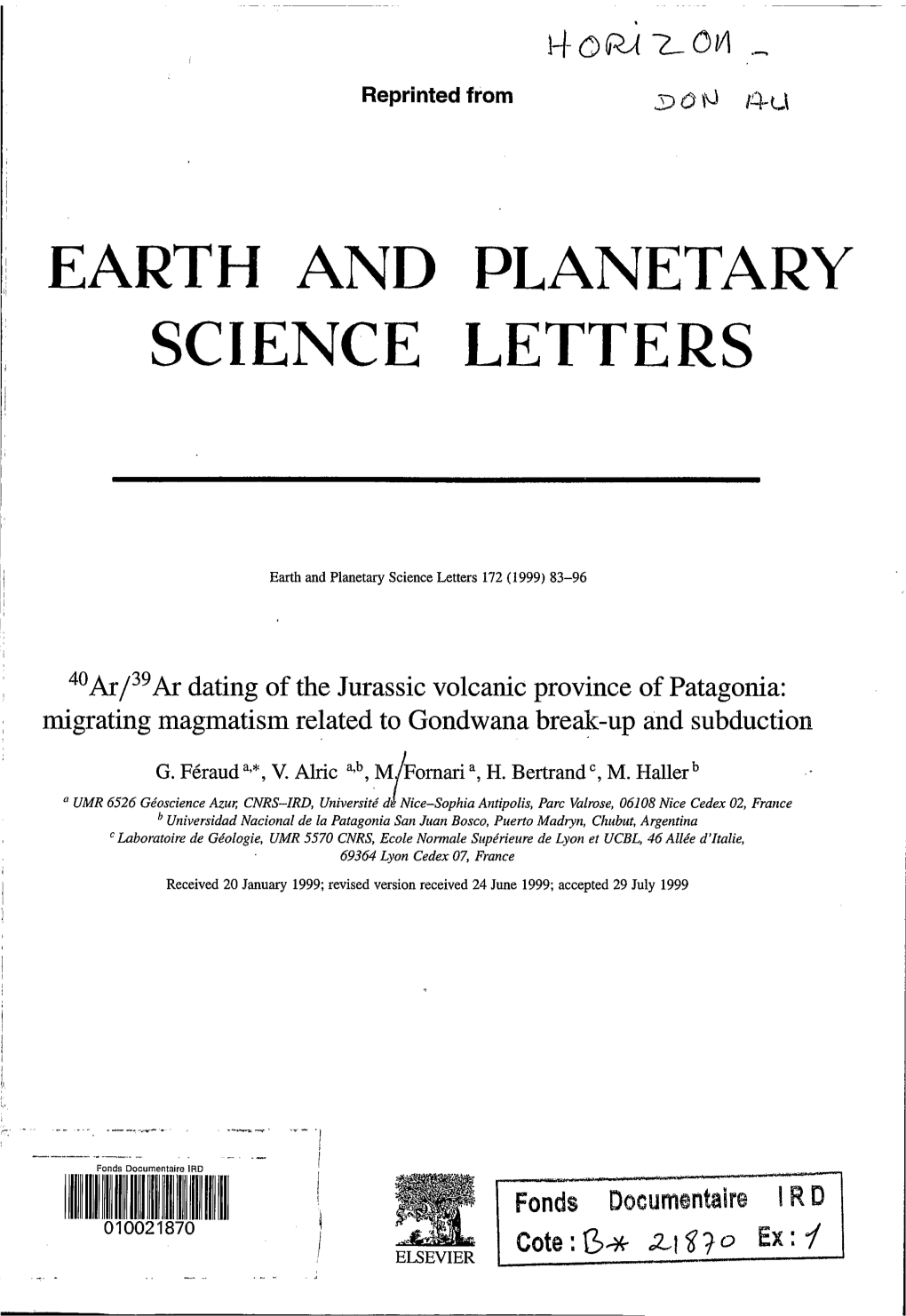 40Ar/39Ar Dating of the Jurassic Volcanic Province Of