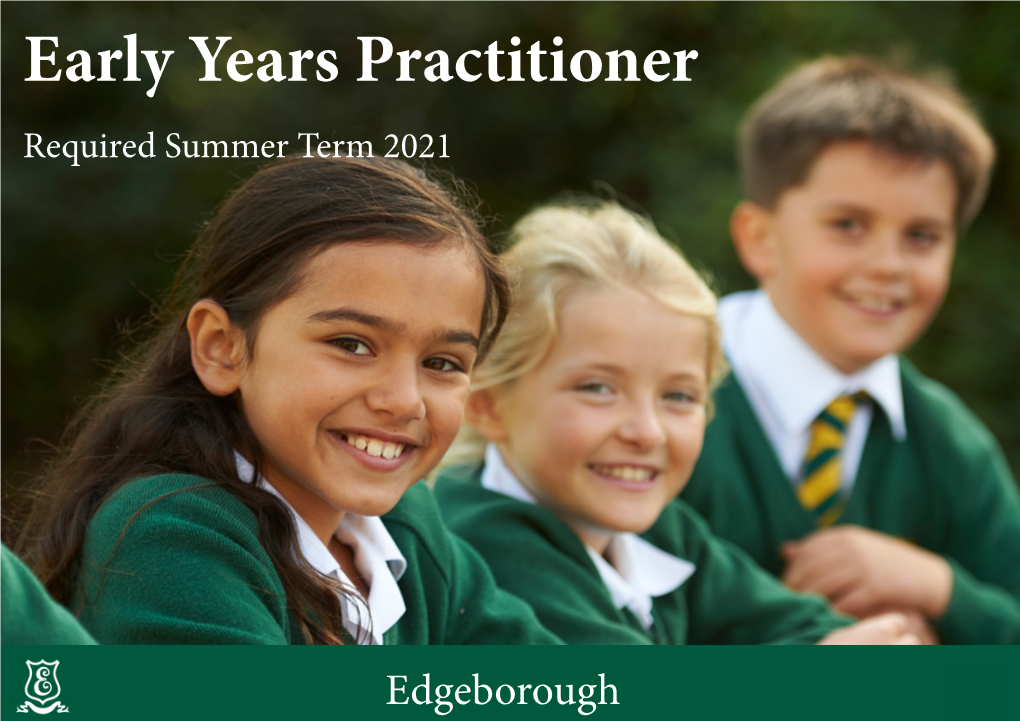 Early Years Practitioner Required Summer Term 2021