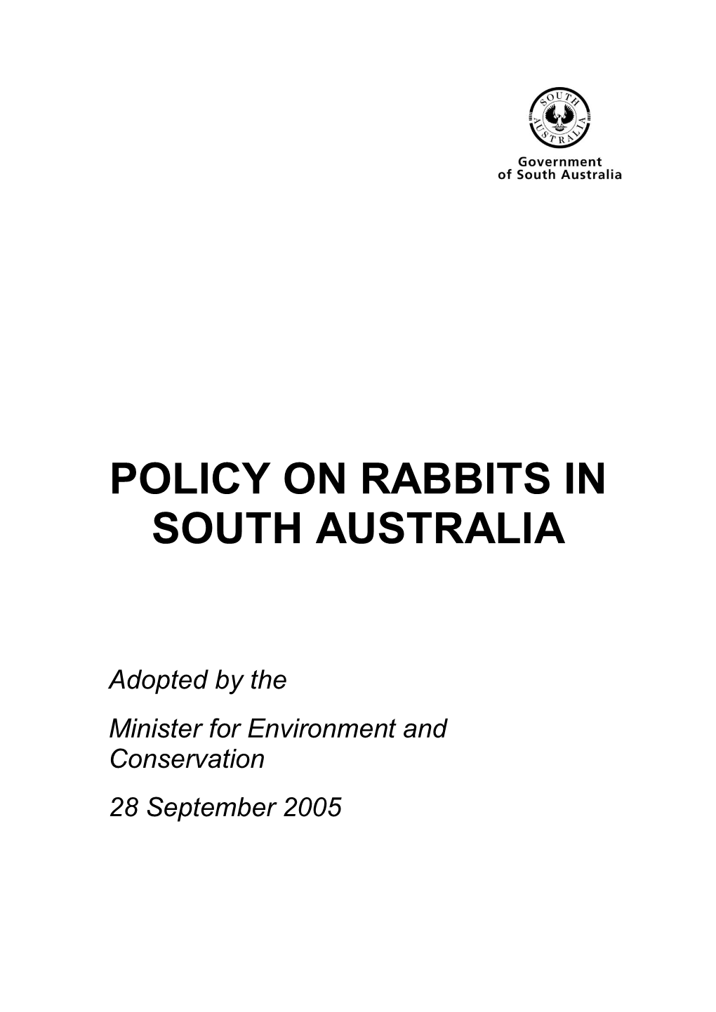 Policy on Rabbits in South Australia