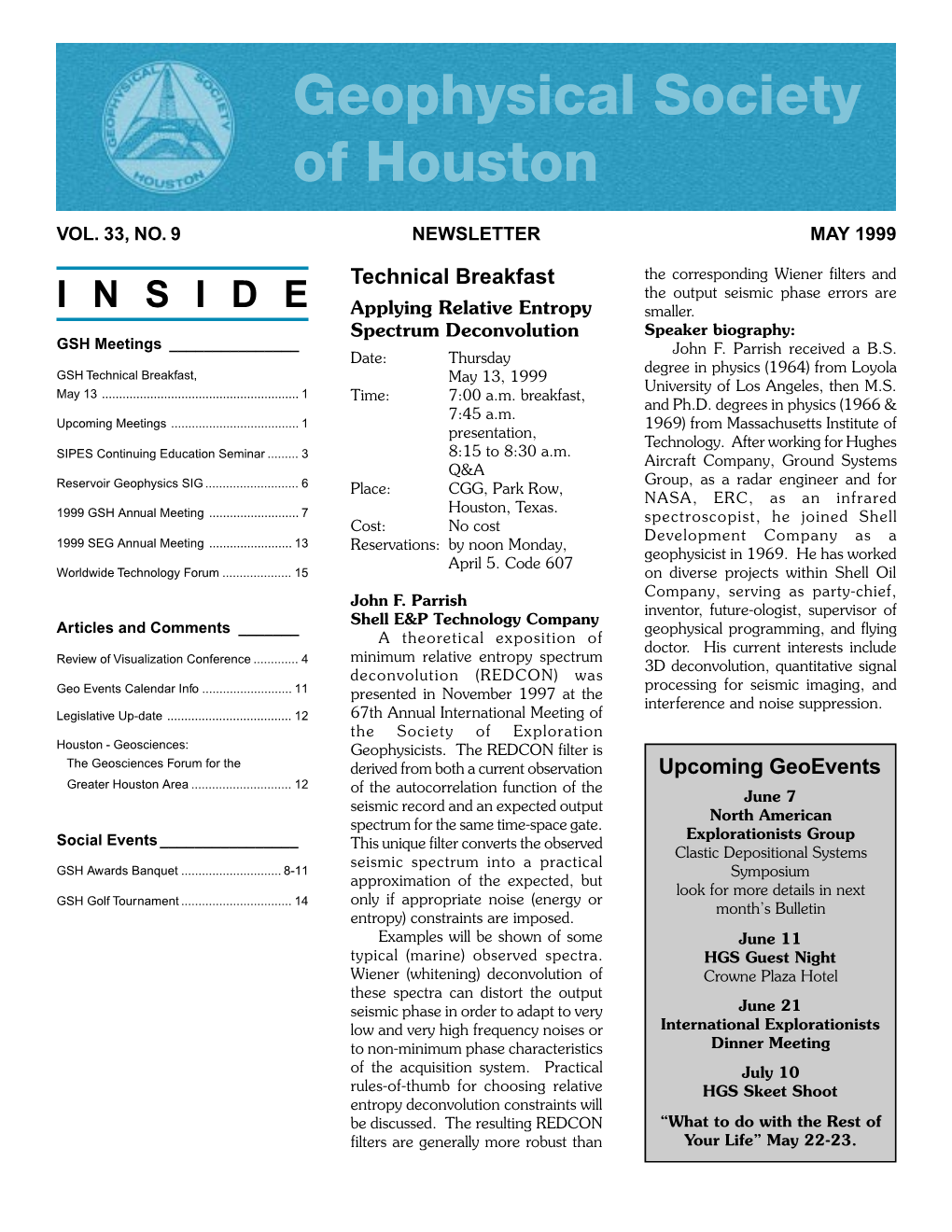 GSH/Newsletter 5/99