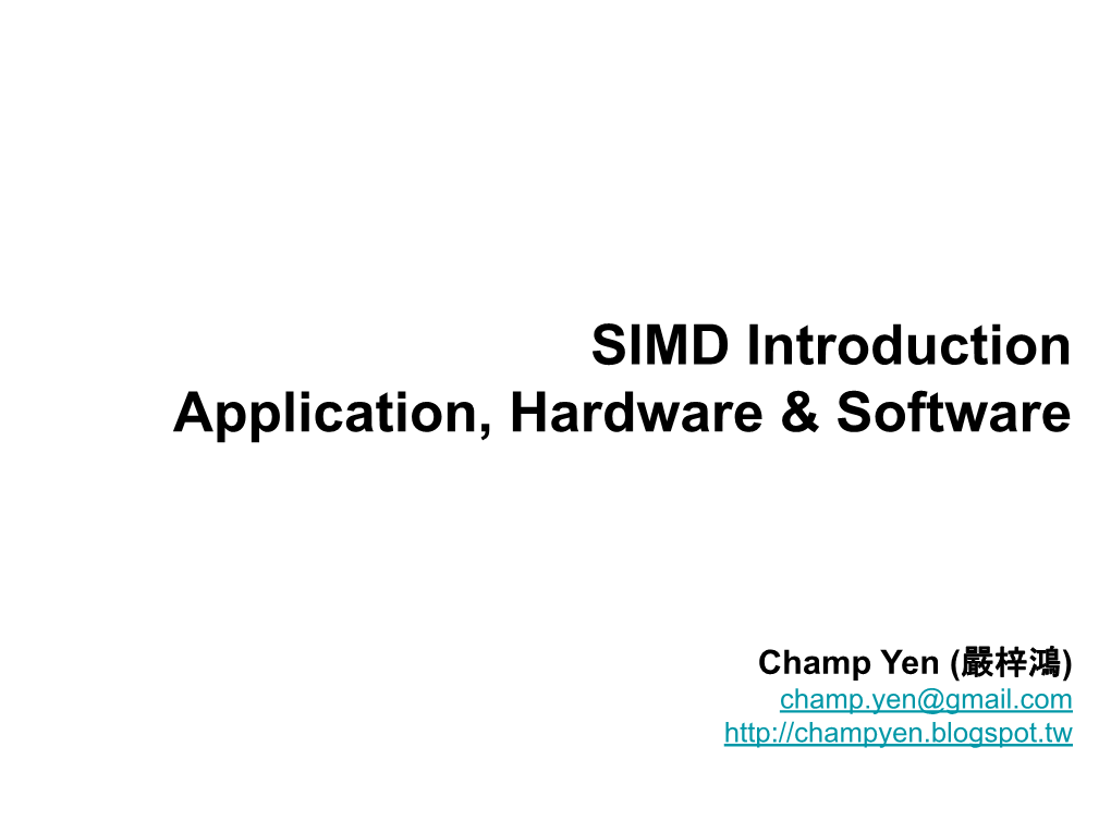 SIMD in Different Processors