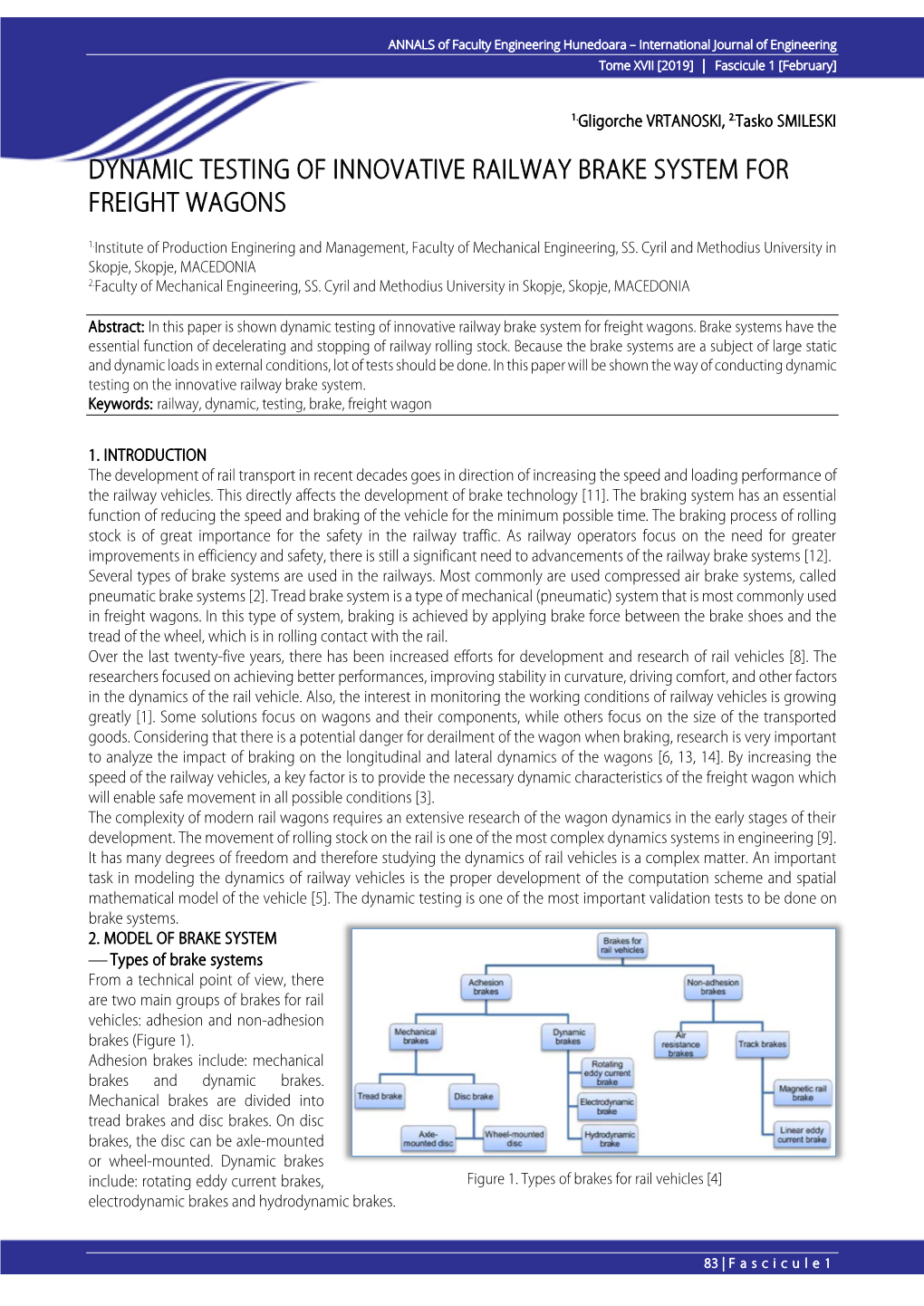 Dynamic Testing of Innovative Railway Brake System for Freight Wagons