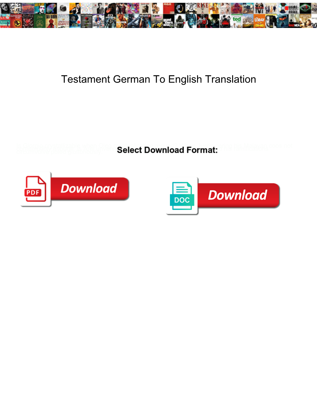 Testament German to English Translation