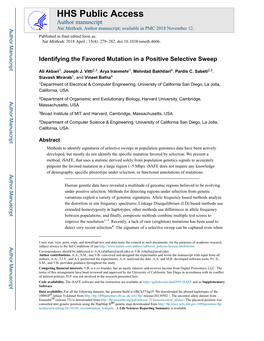 Identifying the Favored Mutation in a Positive Selective Sweep