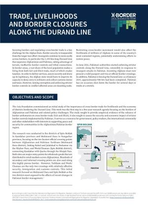 Trade, Livelihoods and Border Closures Along the Durand Line
