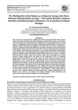 Advances in Social Sciences Research Journal – Vol.1, No.2 Publication Date: March 09, 2014 DOI: 10.14738/Assrj.12.85 Abdullah, O