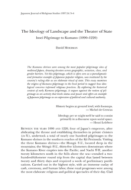 The Ideology of Landscape and the Theater of State Insei Pilgrimage to Kumano (1090-1220)