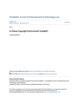 Is Online Copyright Enforcement Scalable?