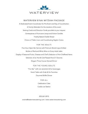 Waterview B'nai Mitzvah Package