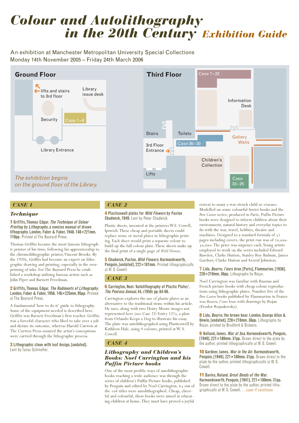 Colour and Autolithography in the 20Th Century Exhibition Guide