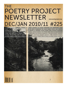 Poetry Project Newsletter