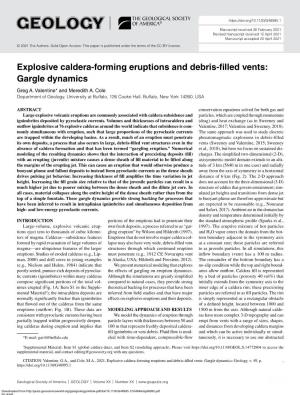 Explosive Caldera-Forming Eruptions and Debris-Filled Vents: Gargle Dynamics Greg A