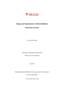 Design and Optimization of Hybrid Ballistic Protection Systems with Novel Configurations and Materials