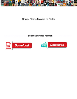 Chuck Norris Movies in Order