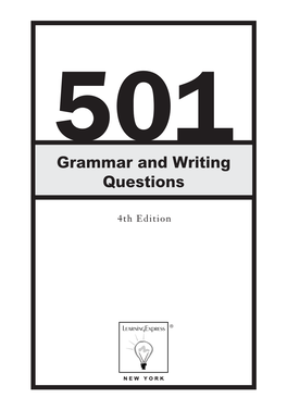 Grammar and Writing Questions