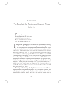 The Prophet, the Qur'an, and Islamic Ethics Conclusion